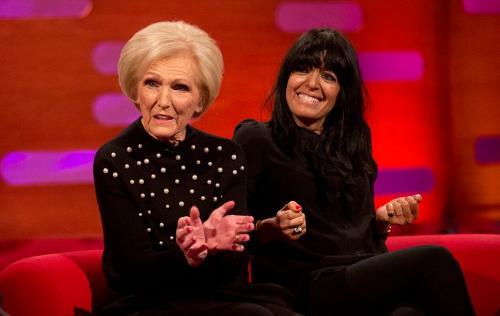 Mary with her 'Britain's Best Home Cook' co-host, Claudia Winkleman.