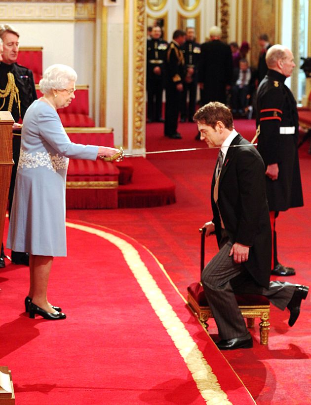 Actor Kenneth Branagh receives a knighthood as part of the Queen's Birthday Honours in 2012 