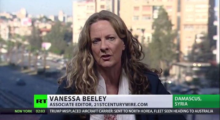 Beeley is regularly invited to speak on Russian state media.