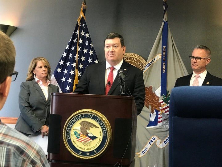 FBI Kansas City Division Acting Special Agent in Charge Shelly Doherty, U.S. Attorney Stephen McAllister and Assistant US Attorney Tony Mattivi at a press conference following the guilty verdict.