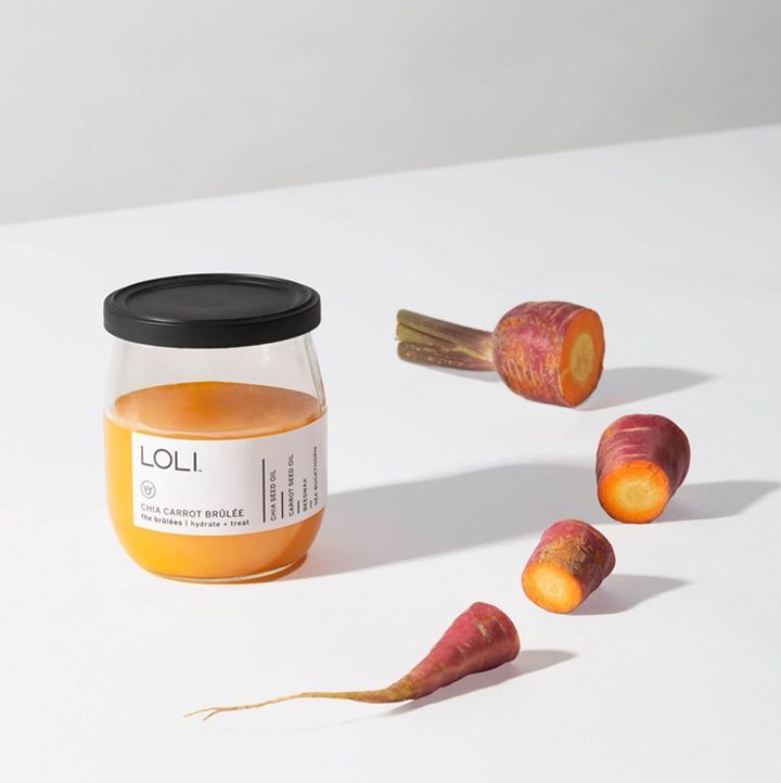 LOLI (Living Organic Loving Ingredients) offer products such as Chia Carrot Brûlée, which promotes glowing and youthful skin.