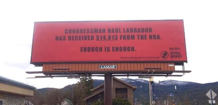 Billboard in Coeur d’Alene, Idaho, targeting Rep. Raúl Labrador (R-Idaho).