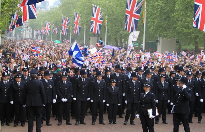 £6.35 million was spent policing Kate and William’s wedding, including £2.8 million on police overtime