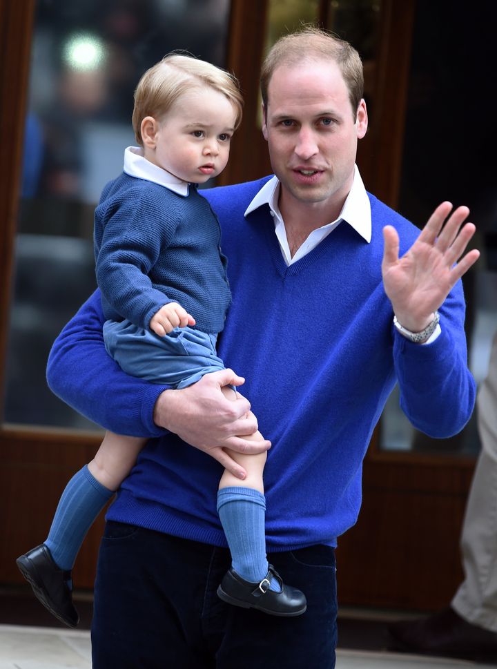 Duke of Cambridge and Prince George arrived at the Lindo Wing at St. Mary's Hospital on 2 May 2015 when Princess Charlotte was born. 