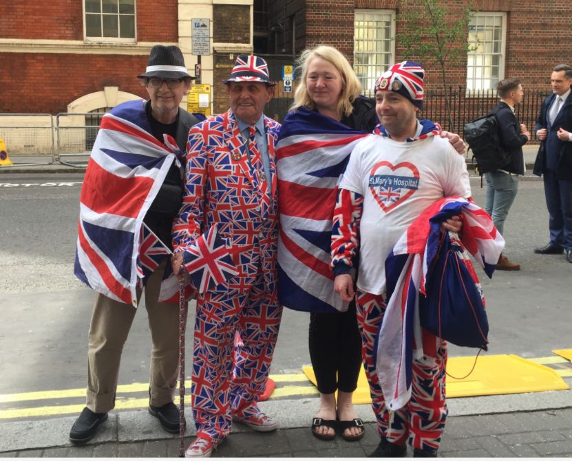 The royal family's biggest fans have taken centre stage outside the Lindo Wing 