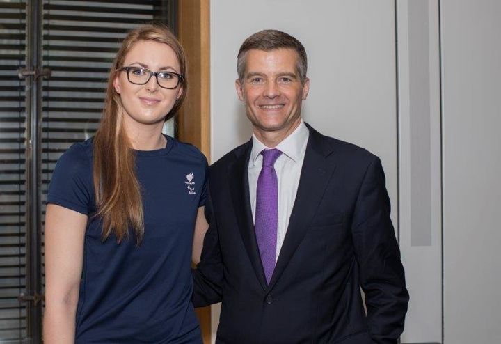 Jess with Rt Hon Mark Harper MP at last week’s APPG pathways into elite sport event