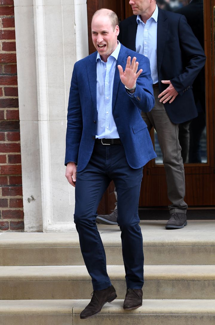 The Duke of Cambridge outside the Lindo Wing at St Mary's Hospital in Paddington, London