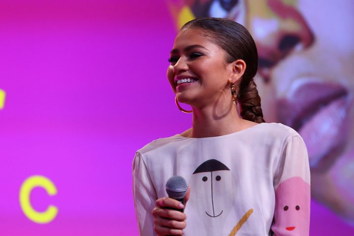 Actress Zendaya spoke on a panel during Beautycon Festival in New York City, on April 22, 2018. 
