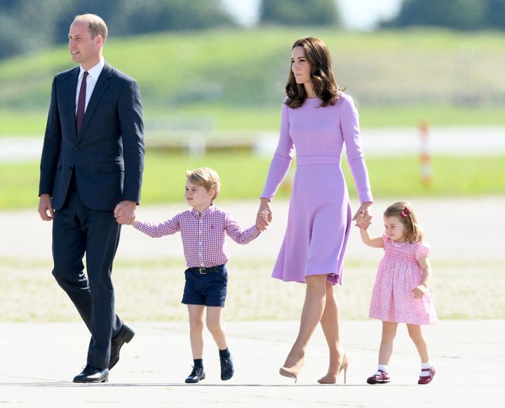 Kate and William with George and Charlotte during a royal visit to Poland and Germany in 2017.