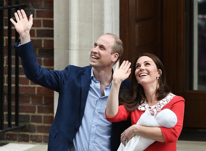 Will and Kate depart the hospital with their third child.