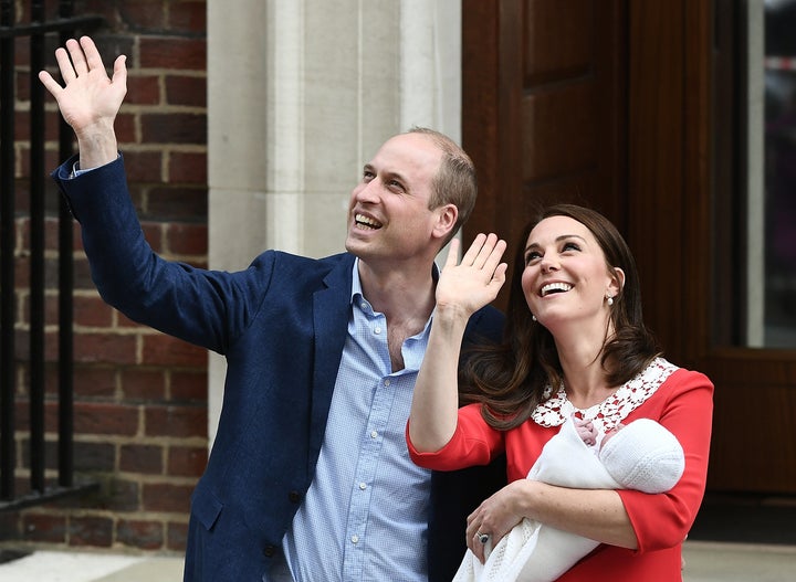 Will and Kate depart the hospital with their third child. 