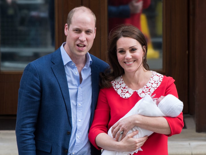 The Duke and Duchess of Cambridge with their newborn son. 