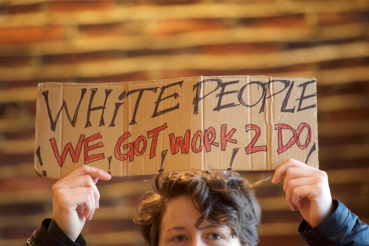 Interfaith clergy leaders stage a sit-in at Philadelphia's Center City Starbucks, where two black men were arrested, on April 16, 2018.