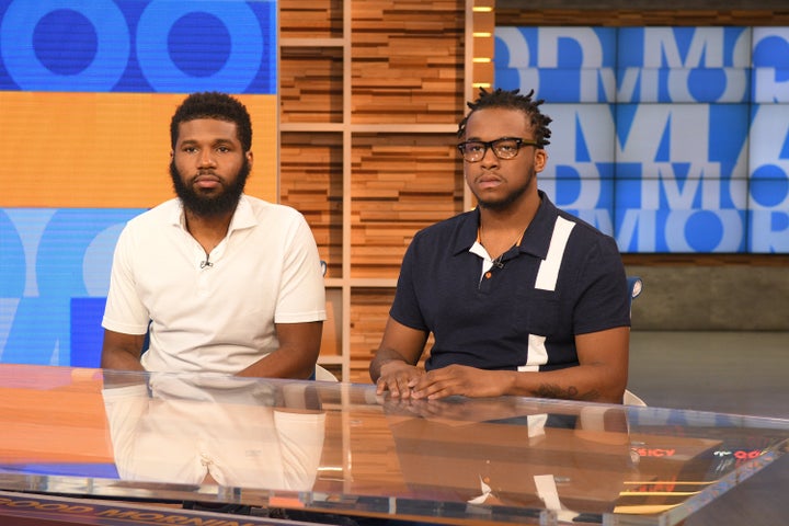 Rashon Nelson and Donte Robinson, the two men arrested at a Philadelphia Starbucks earlier this month, tell their story on ABC's "Good Morning America," April 19, 2018.