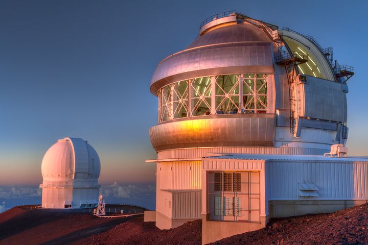 The Gemini North telescope, right, in Hawaii.