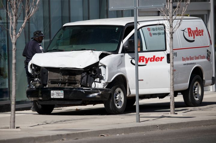 The van involved in the incident 