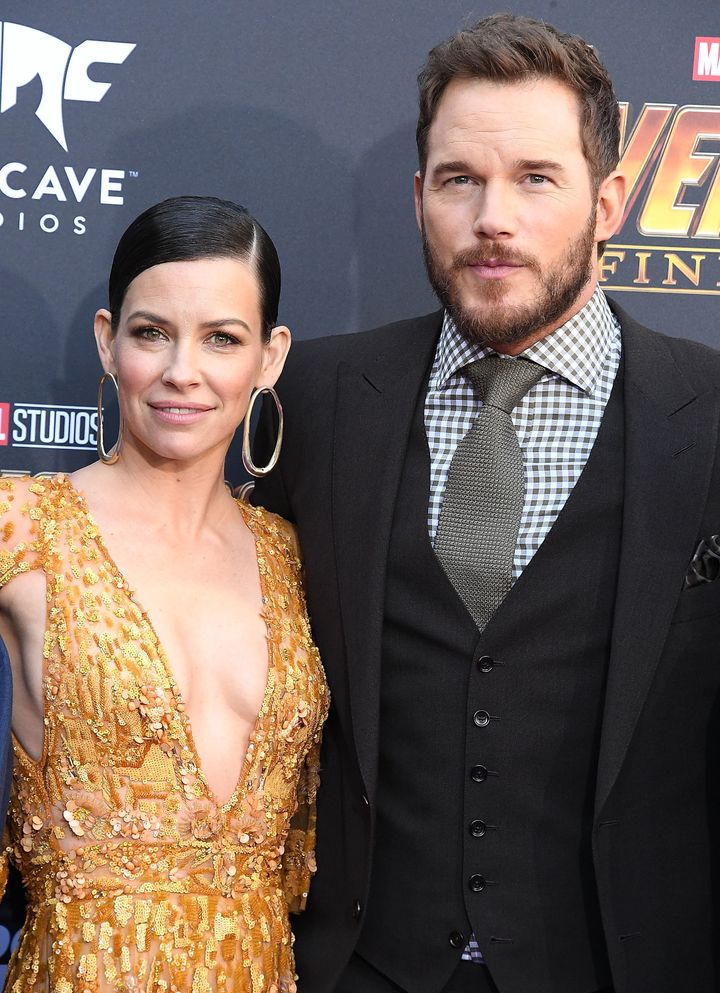 Evangeline Lilly and Chris Pratt arrive at the "Avengers: Infinity War" premiere.