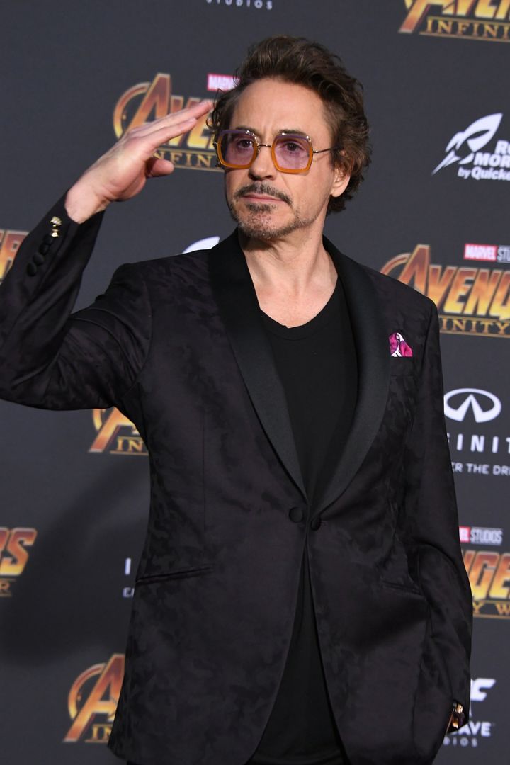 Robert Downey Jr. arrives at the "Avengers: Infinity War" premiere. 