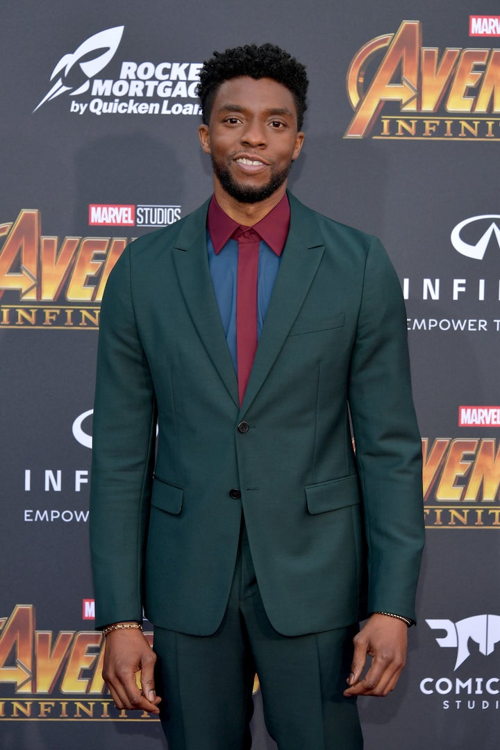 Chadwick Boseman attends the premiere of "Avengers: Infinity War."