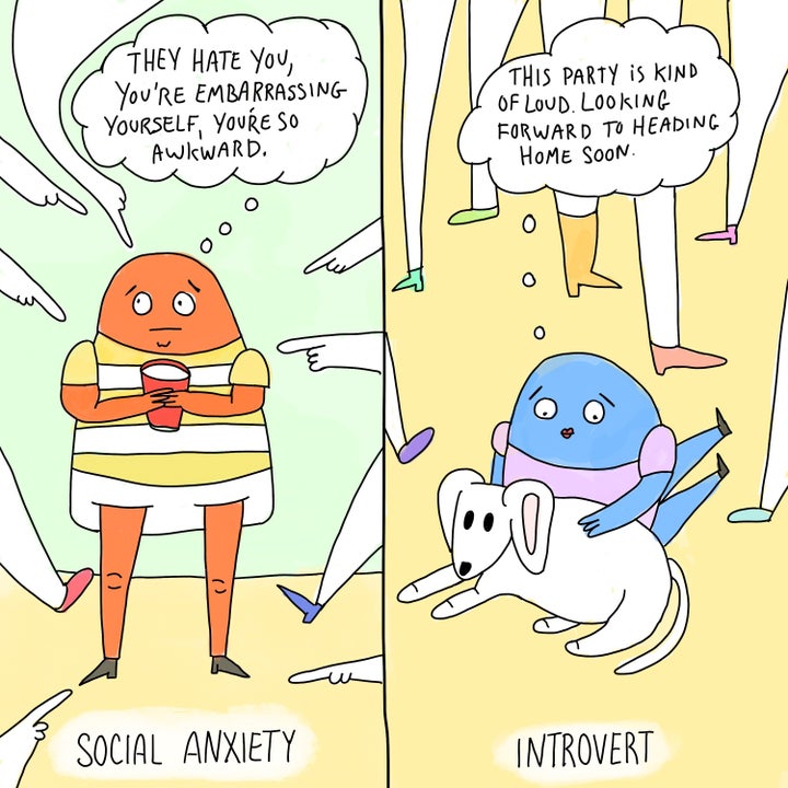 Introversion Cartoon The Difference Between Social Anxiety And Introversion, In 4 Comics ...