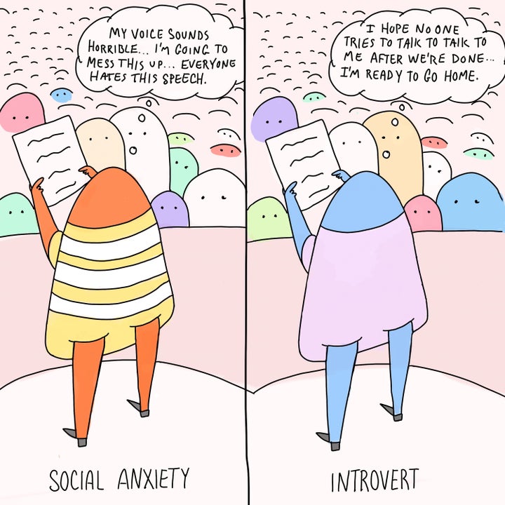 The Difference Between Social Anxiety And Introversion In 4 Comics Huffpost Life 