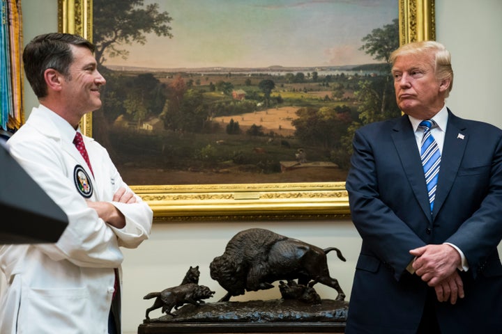 Ronny Jackson with President Donald Trump last August.