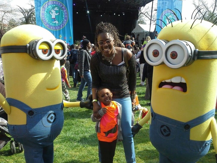 The author and her daughter attend the White House's annual Easter Egg Roll during the Obama administration.