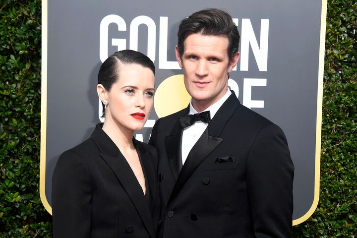 Claire and Matt at the 20178 Golden Globes 
