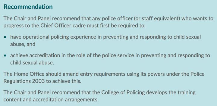 The IICA recommendations to police
