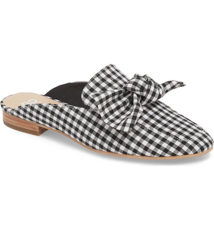 Nordstrom's popular ‘Maddy’ mule in Gingham Fabric. 