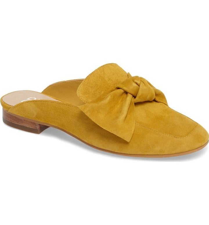 Nordstrom's popular ‘Maddy’ mule in Mustard Suede. 