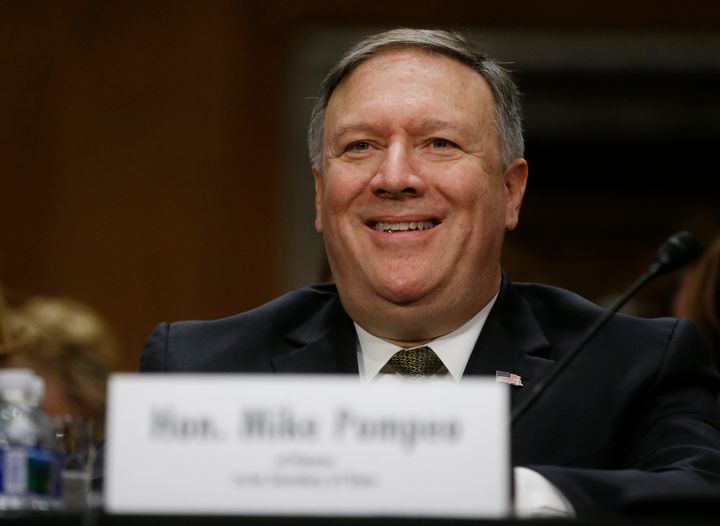 CIA Director Mike Pompeo testifies during an April 12 confirmation hearing on his nomination to be secretary of state.