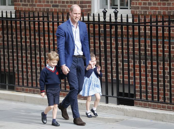 The royal family arrives at St. Mary’s Hospital, where the Duchess of Cambridge gave birth Monday morning to a healthy baby boy — a third child for Kate and Prince William and fifth in line to the British throne. 