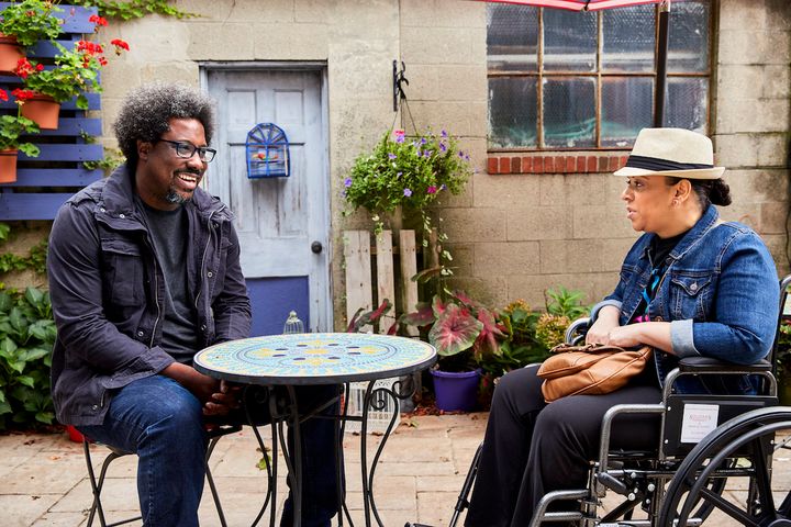 W. Kamau Bell in West Roxbury, Massachusetts, shooting an episode for the third season of "United Shades of America."