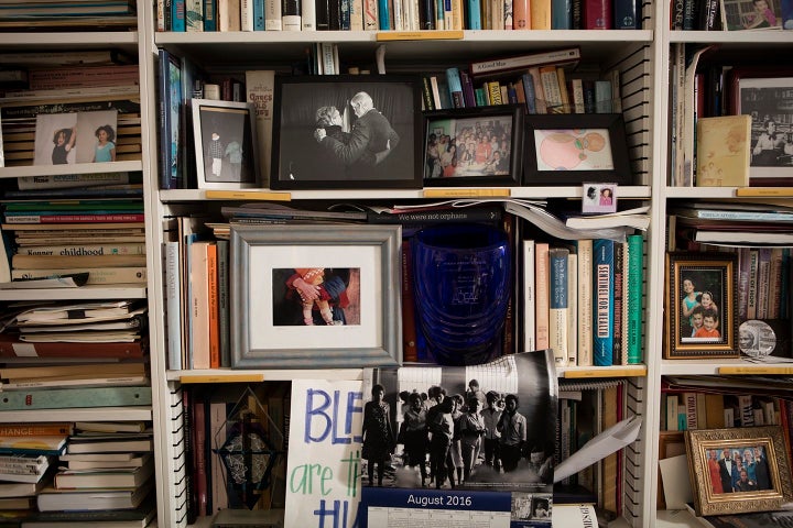 Wright Edelman's office is like a museum of artifacts, from civil rights memorabilia to photos of her grandchildren.
