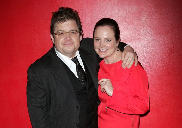 Comedian Patton Oswalt with his wife, Michelle McNamara, in 2011. McNamara, a crime writer, died before her book about the Golden State Killer was published.