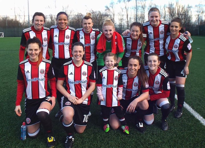 Jessie Adams with SUFC Ladies team.