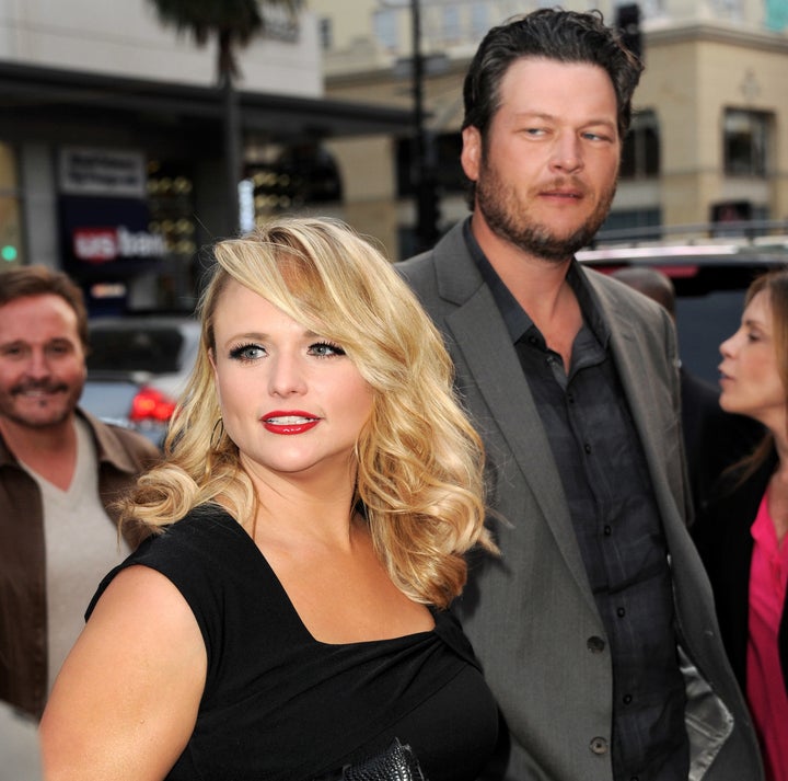 Miranda Lambert and Blake Shelton arrive at a screening of NBC's "The Voice" in 2013.