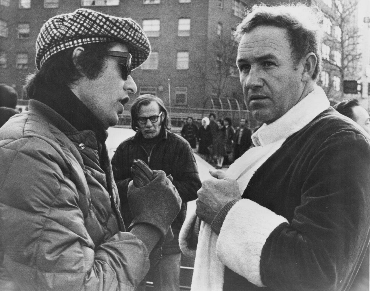 William Friedkin and Gene Hackman on the set of "The French Connection."