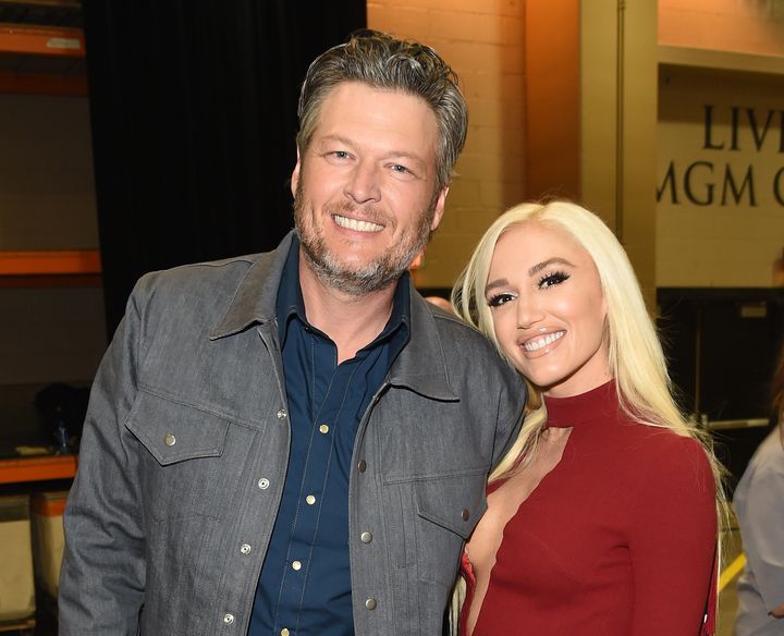 Blake Shelton and Gwen Stefani attend the 53rd Academy of Country Music Awards.
