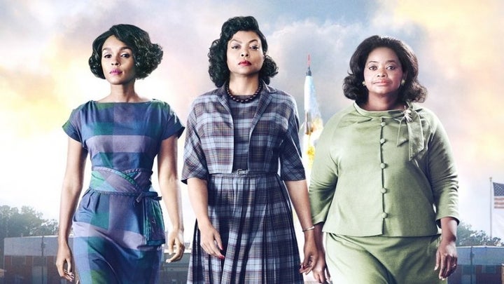 Janelle with her 'Hidden Figures' co-stars Taraji P. Henson and Octavia Spencer