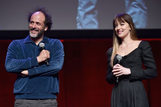 Luca and 'Suspiria' star Dakota were all smiles at the event 