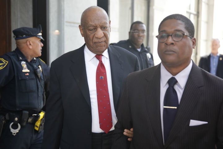 Bill Cosby leaves a Pennsylvania court on April 26, 2018, after being convicted on three counts of aggravated indecent assault. 