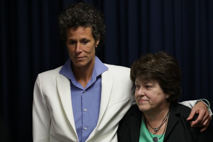 Andrea Constand, the main accuser in the Bill Cosby retrial, leaves the courtroom in Norristown, Pennsylvania, on Thursday.