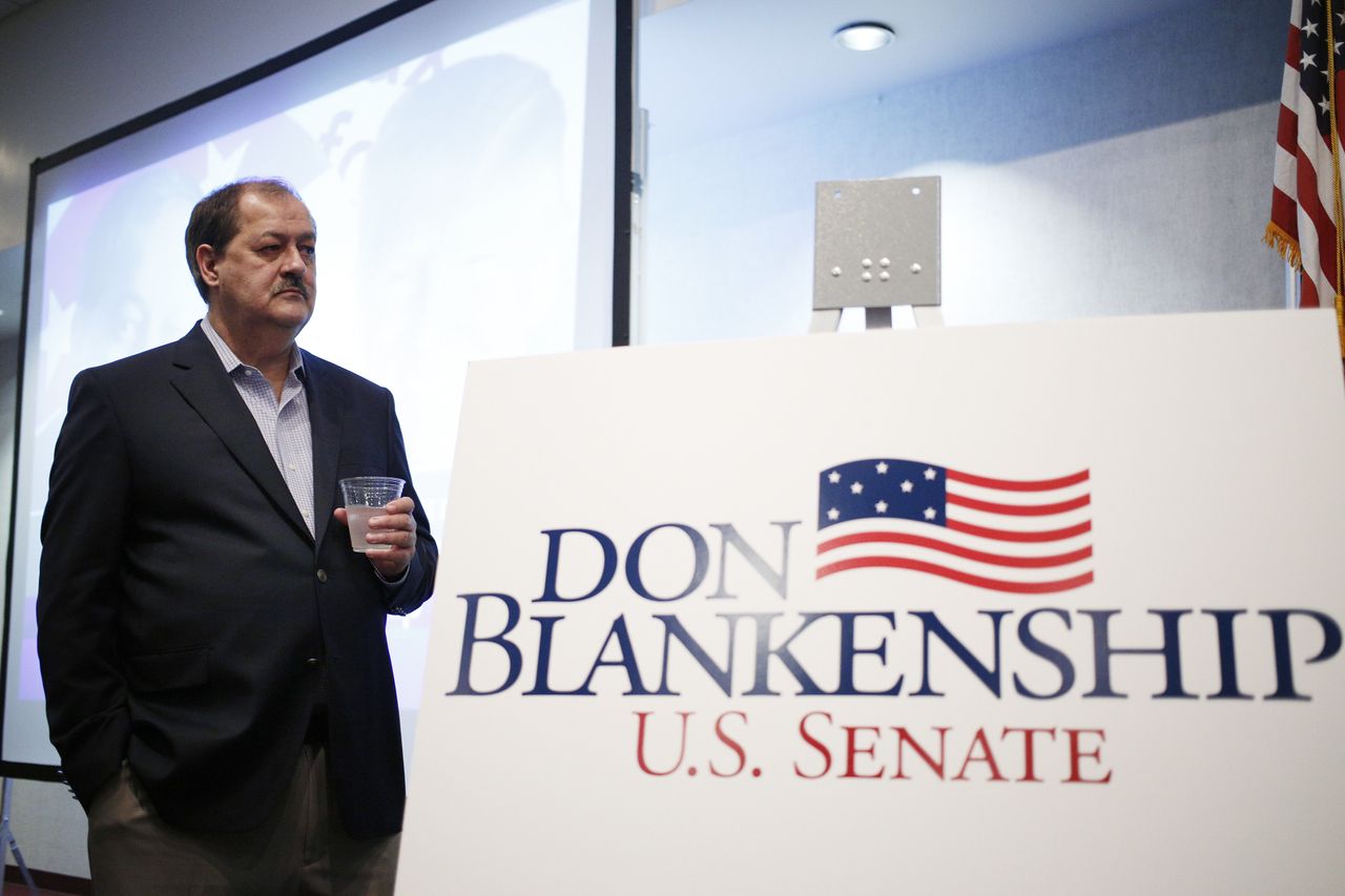 Blankenship at a campaign event on Feb. 1. The former coal CEO has denied any responsibility for the death of 29 miners at Upper Big Branch.