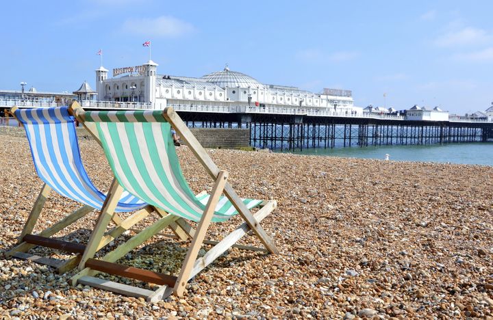 A beach in popular coastal resort Brighton.