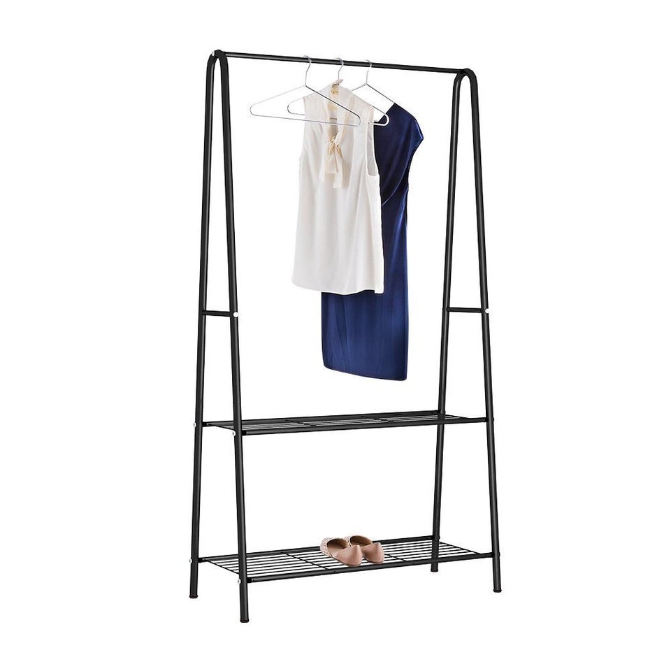 15 Practical Clothing Racks With Shelves Huffpost Life Clothing Racks With Shelves
