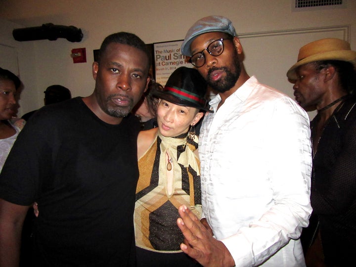 Sophia Change with Wu Tang Clan members GZA, left, and RZA.