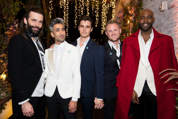 Queer Eye's Fab 5: Jonathan Van Ness, Tan France, Antoni Porowski, Bobby Berk, and Karamo Brown.