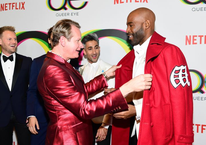 Bobby Berk, Carson Kressley, Tan France, and Karamo Brown attend the premiere of Netflix's 'Queer Eye' Season 1 at Pacific Design Center on 7 February 2018.